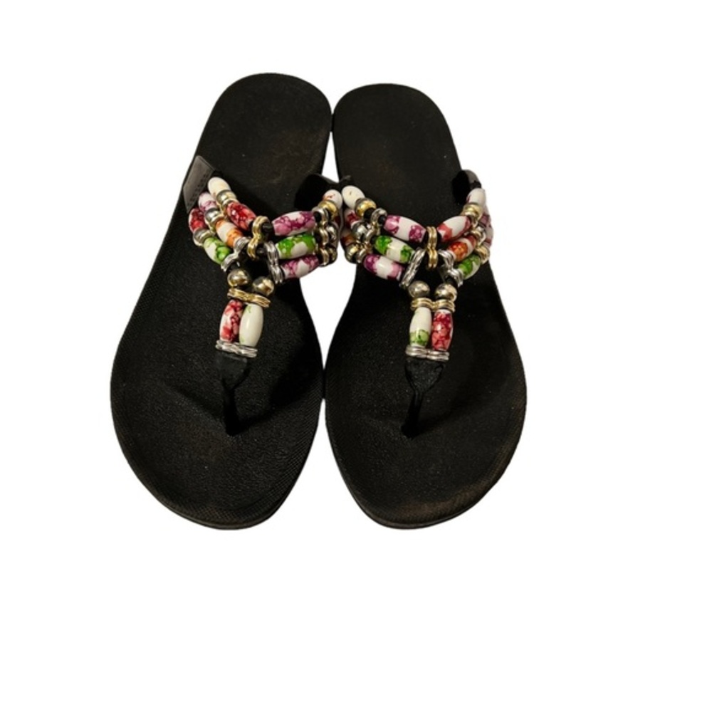 Bohemian Beaded Thong Multicolored Sandal Size 7
